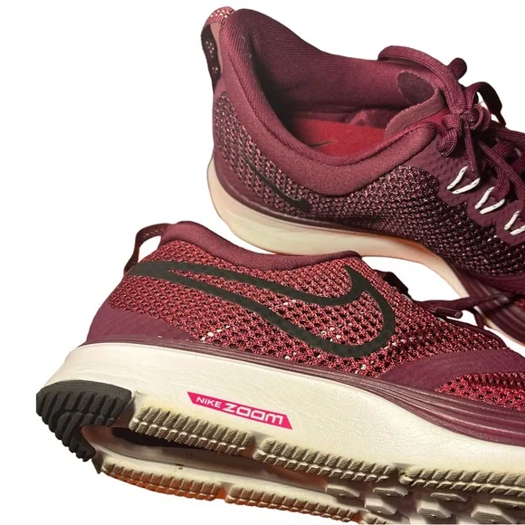 Nike Zoom Women’s Burgundy Running Sneakers - Picture 6 of 6